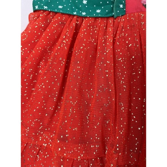 Matilda Jane Caroling Away Top Size 4 New Embroidery Flower Red Tulle Christmas - Picture 6 of 12